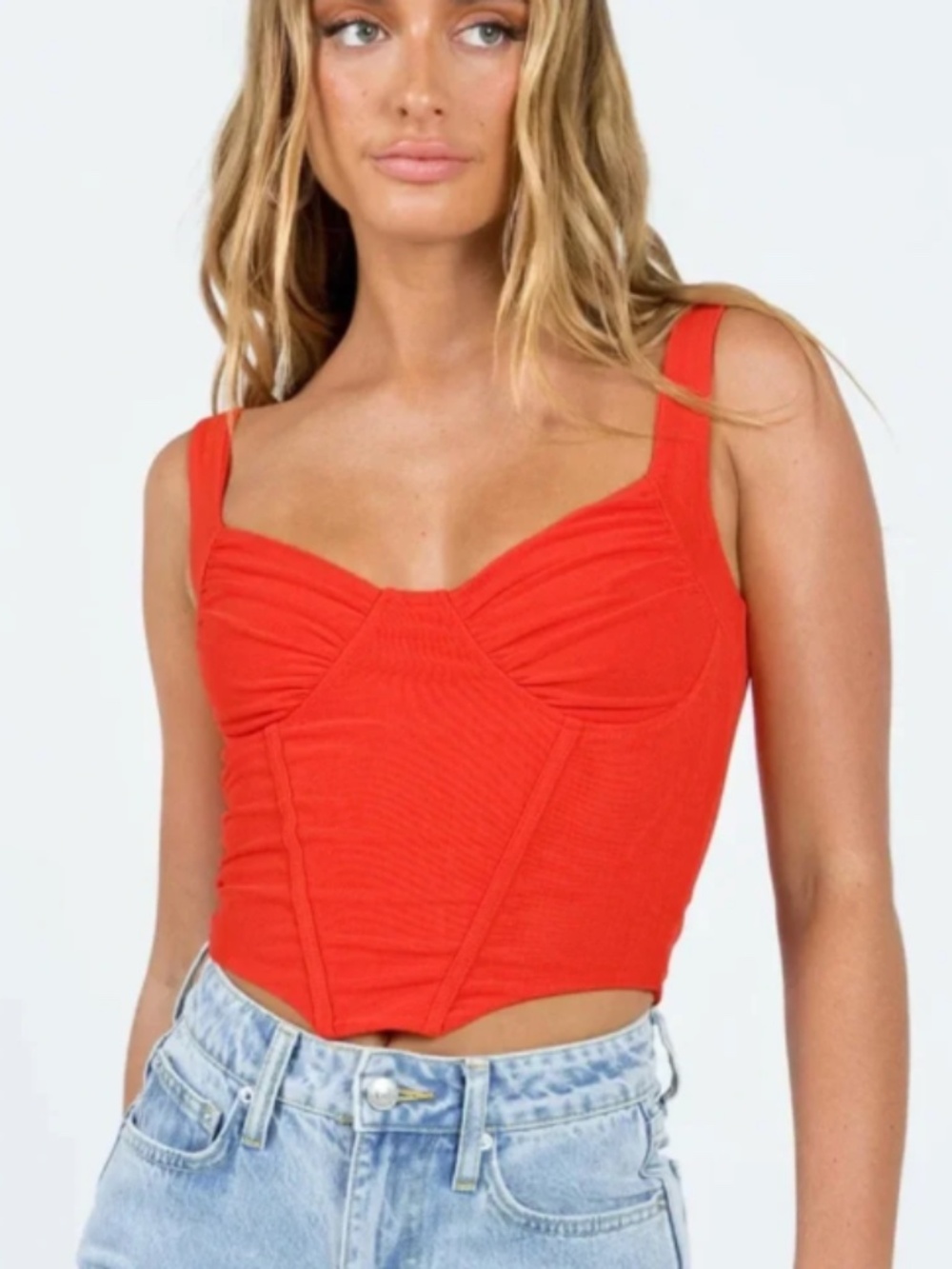 Princess Polly Bruna Top Red Size 6